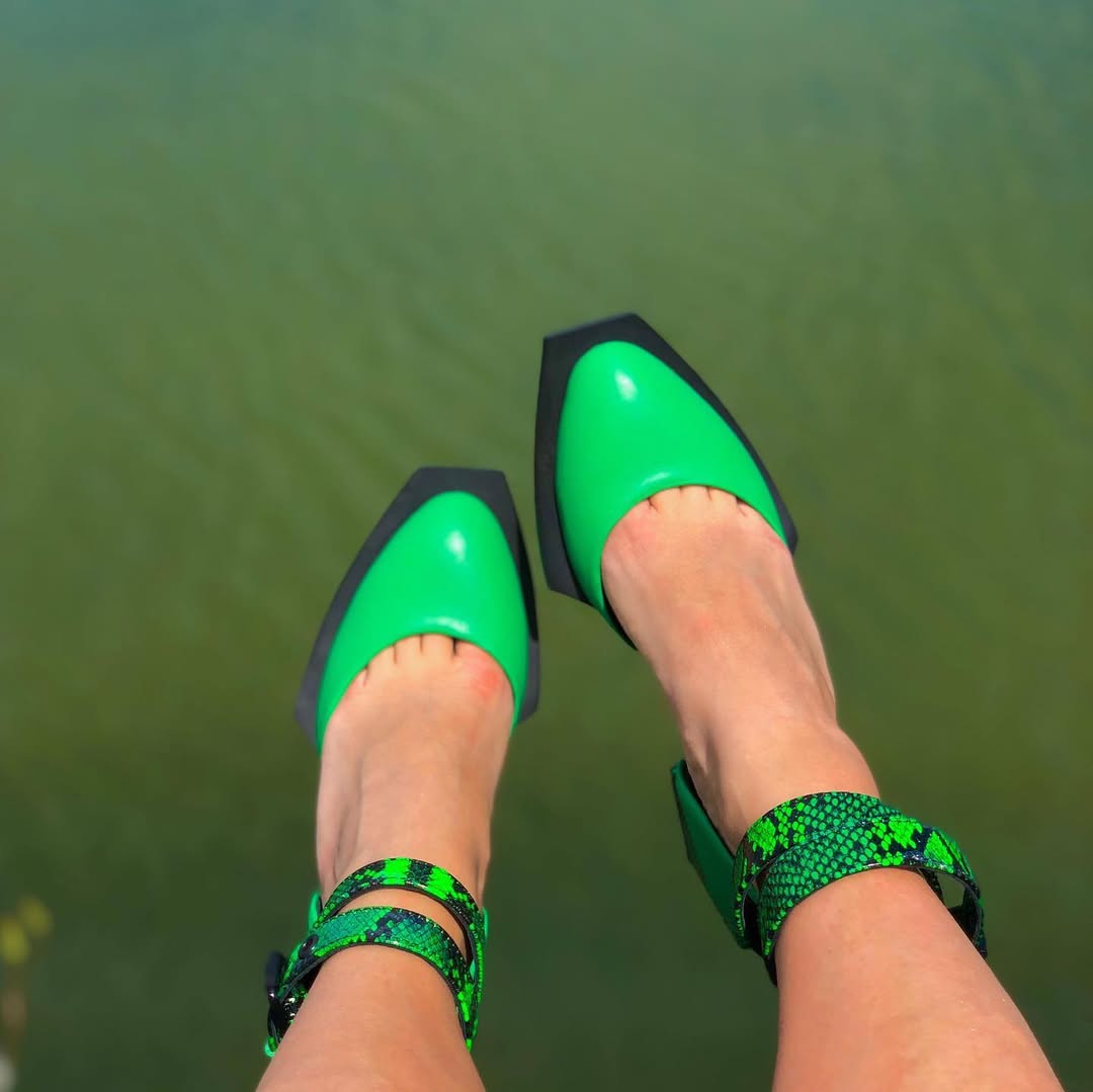 Neon Snakeskin - Accent Heels