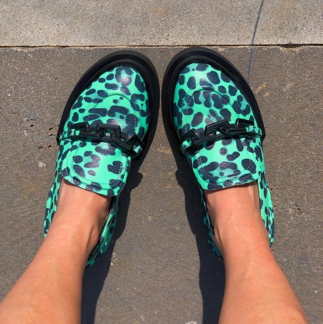 Wild Color-Block Leopard Loafers