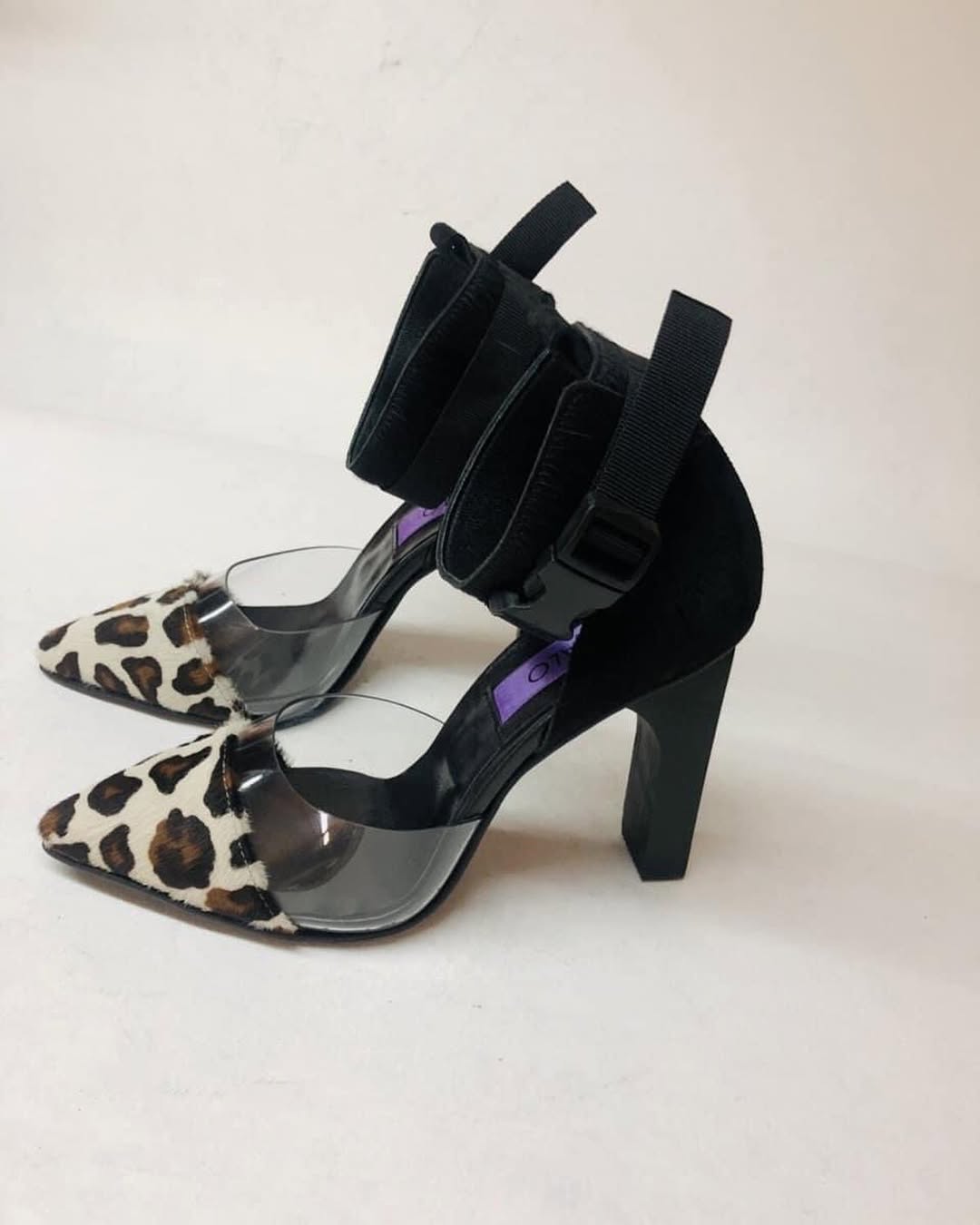 Leopard Stride Block Heel Pumps