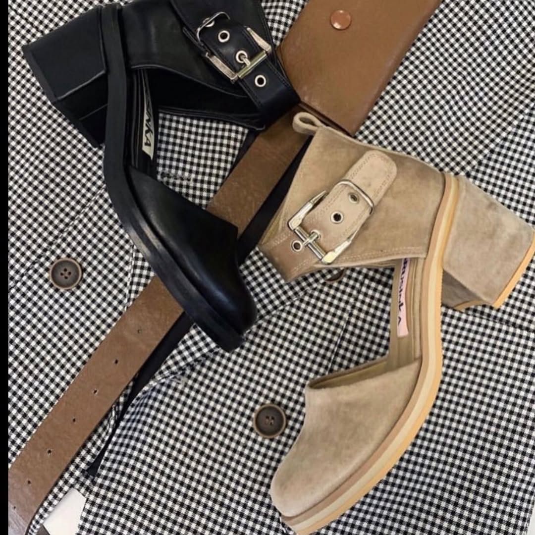 Buckle Strap Block Heel Ankle Boots