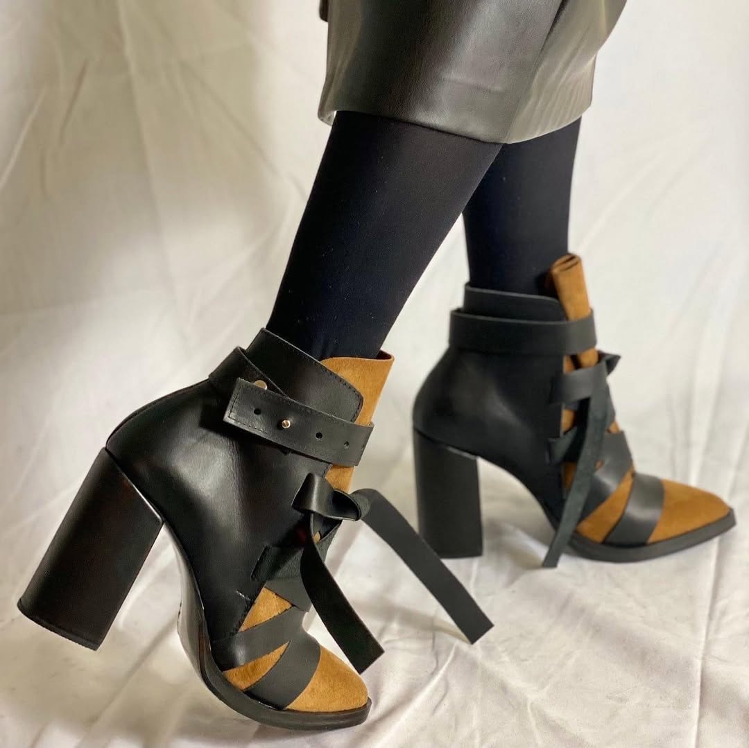 Studded Straps Boots