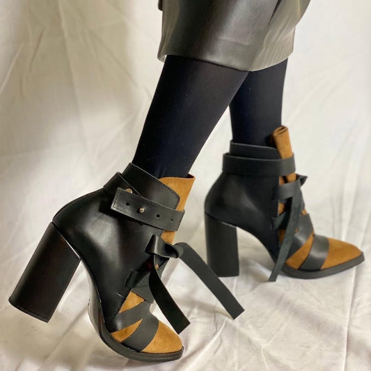 Studded Straps Boots