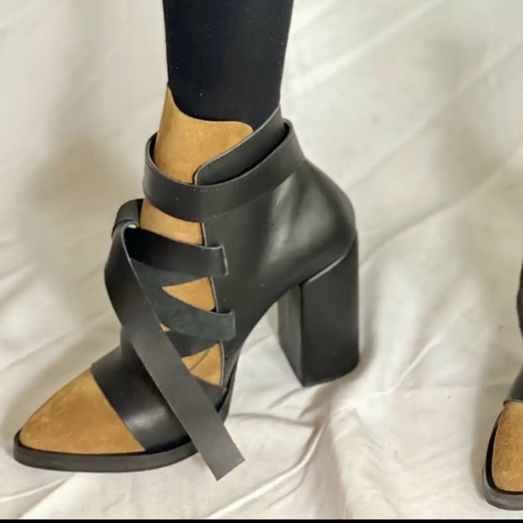 Studded Straps Boots