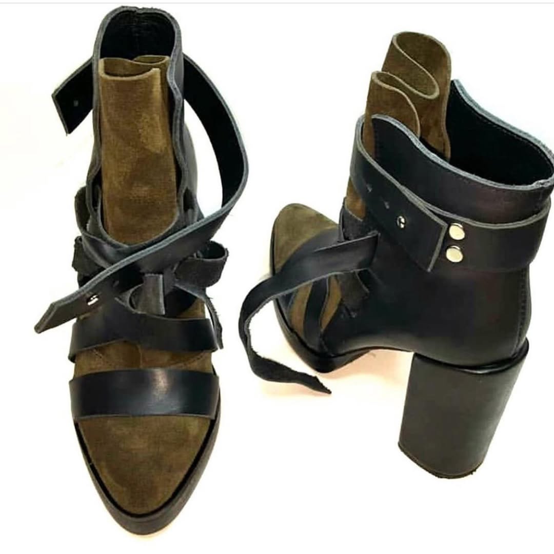 Studded Straps Boots