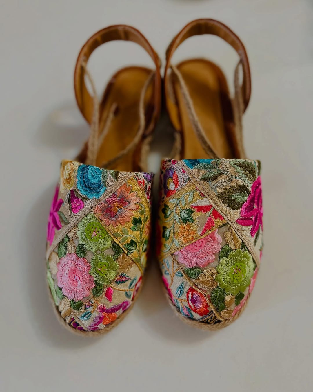 Floral Embroidered Espadrille Sandals