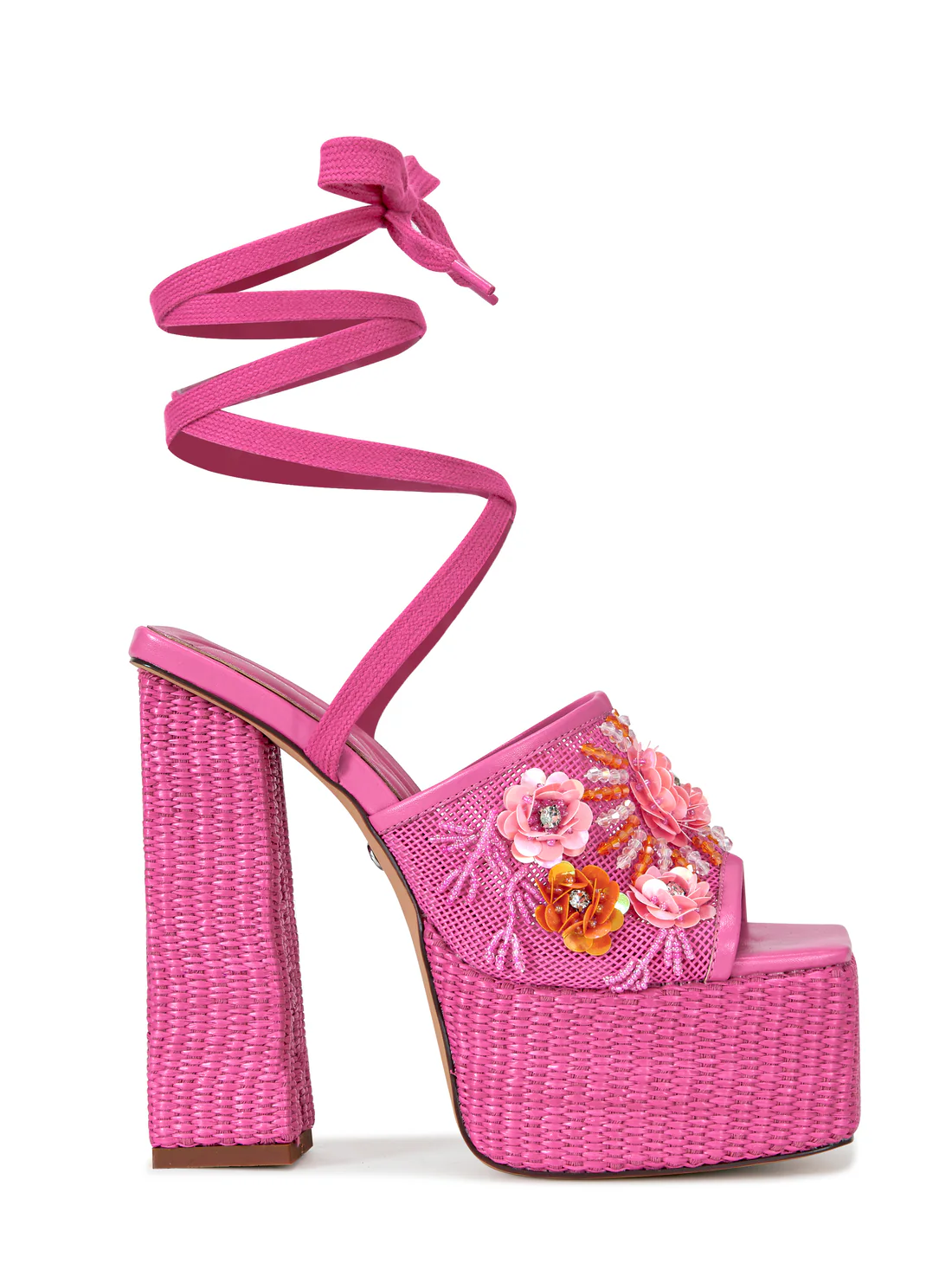 PINK PLATFORM HEELED SANDAL
