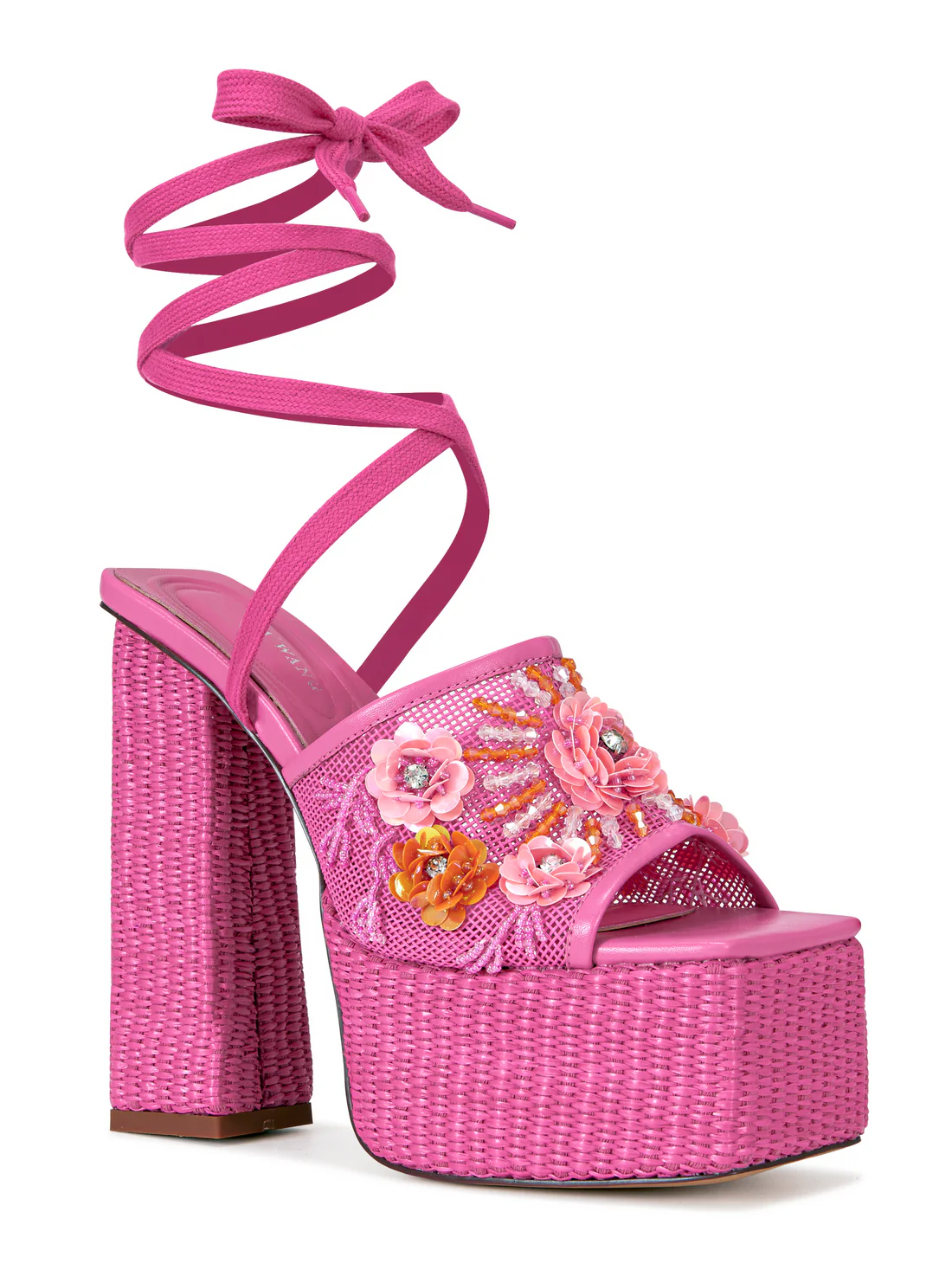 PINK PLATFORM HEELED SANDAL