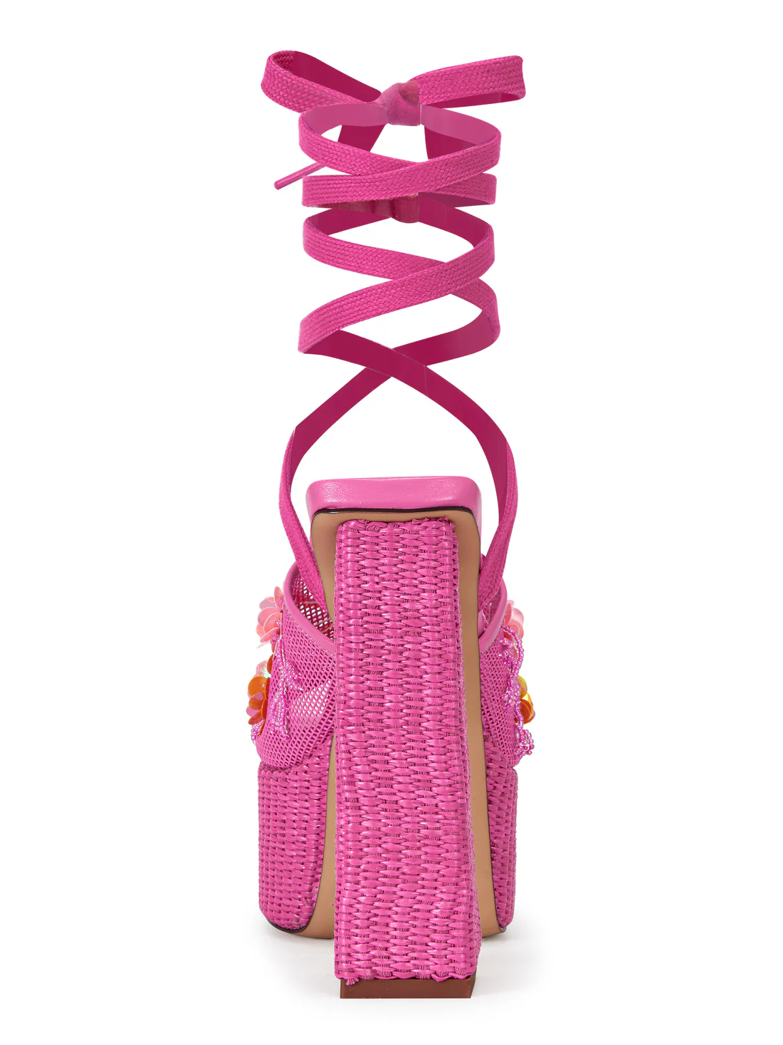 PINK PLATFORM HEELED SANDAL