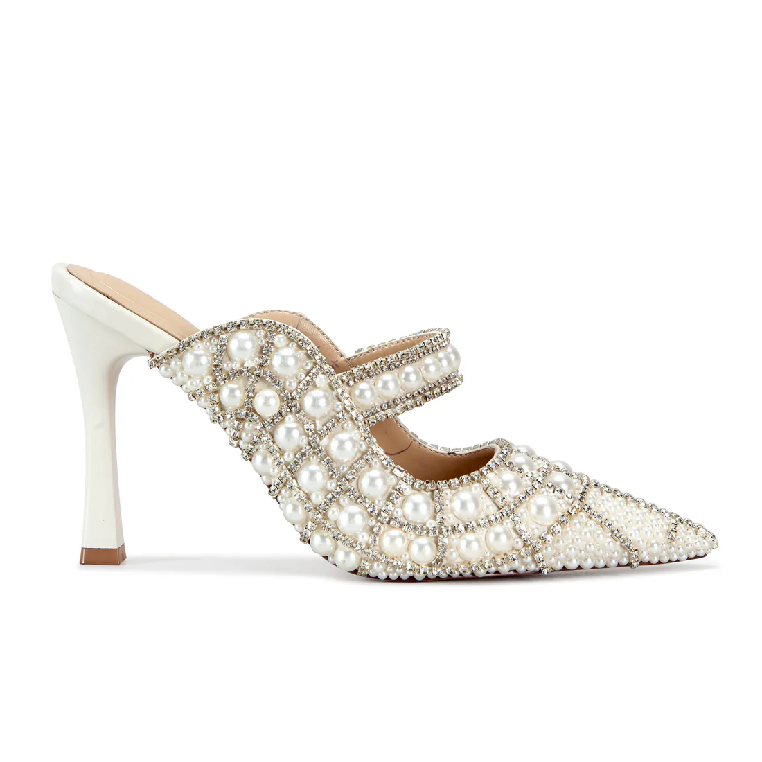 Pearl & Rhinestone Embellished Mules