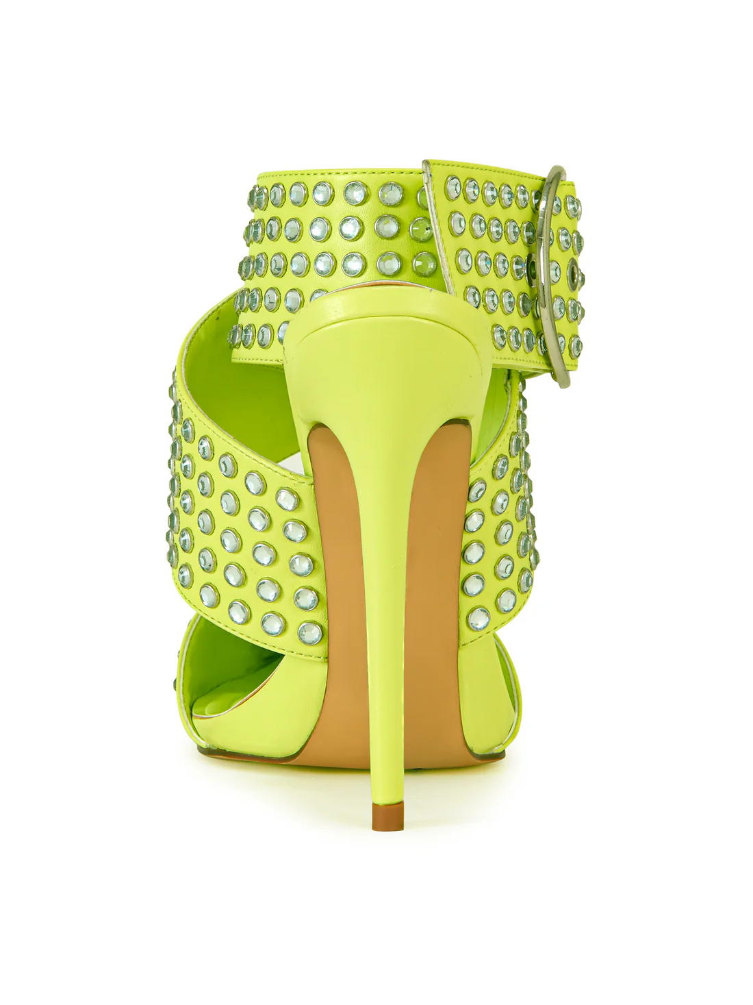 Rhinestone Buckled Pointed - Toe Mules