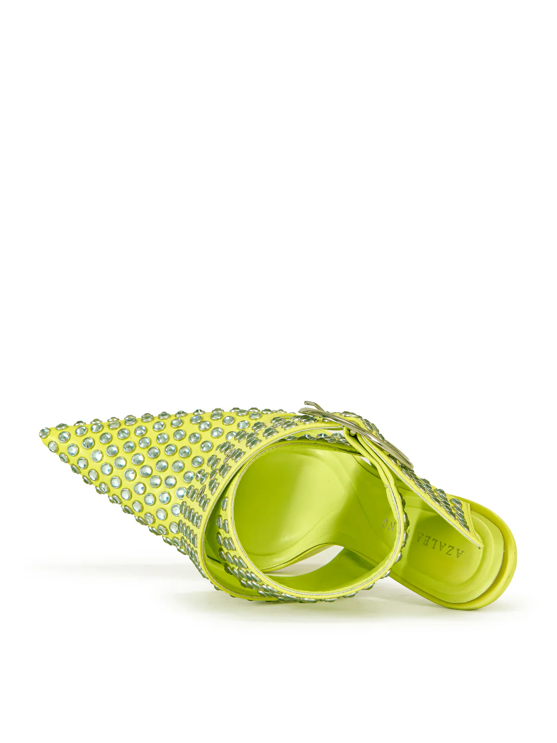 Rhinestone Buckled Pointed - Toe Mules