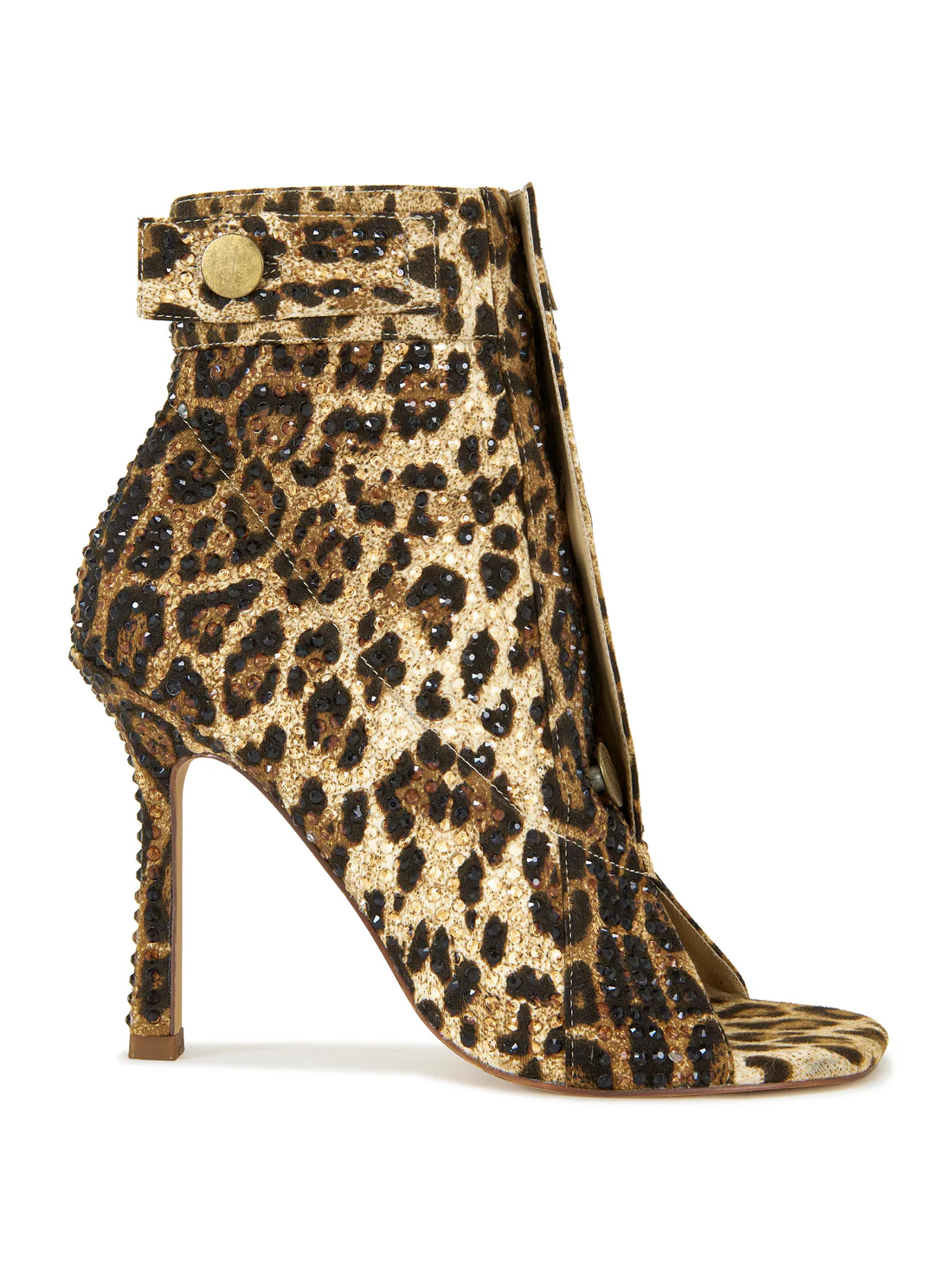 Leopard print stiletto boots