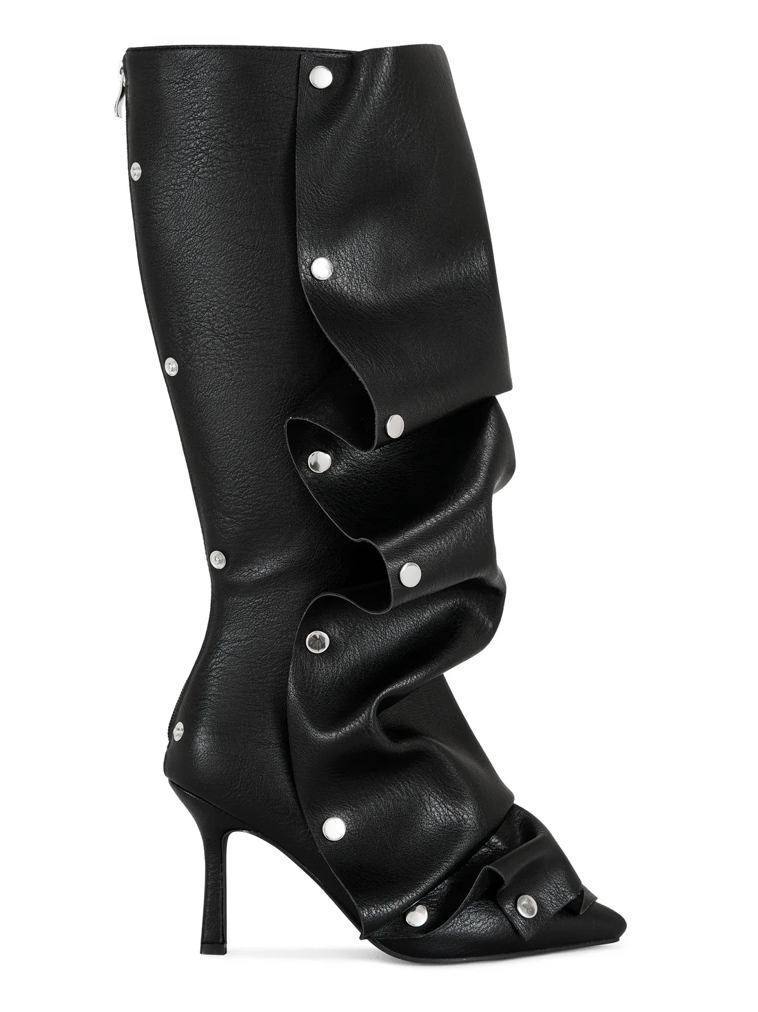 Studded Stiletto Knee High Boots