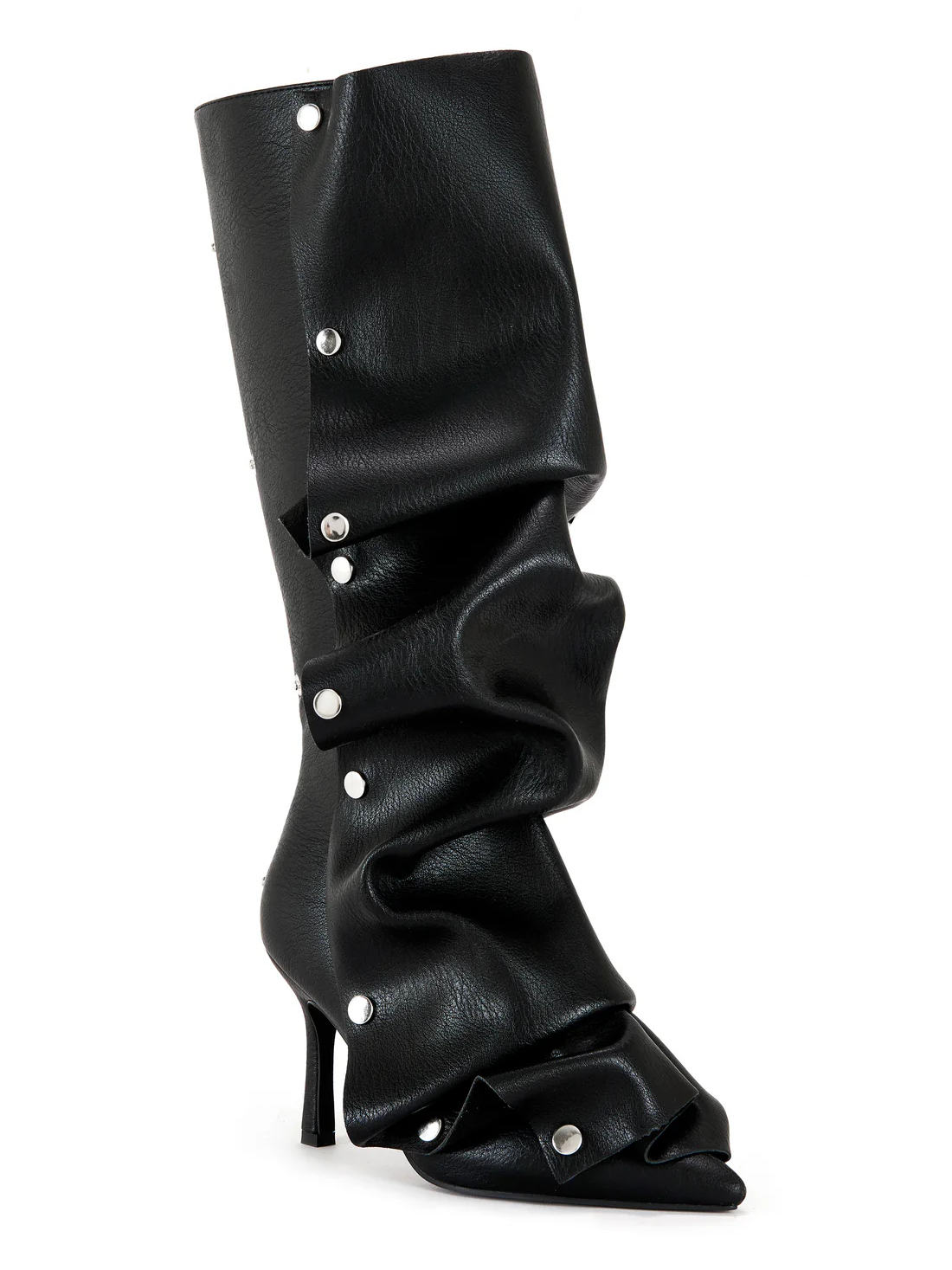 Studded Stiletto Knee High Boots