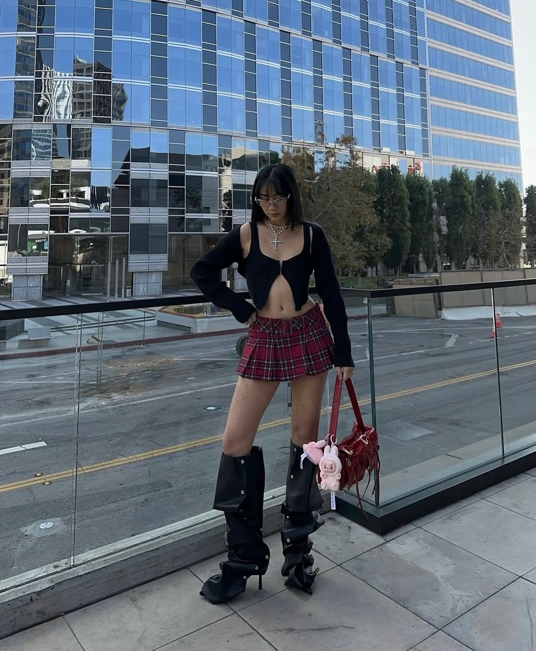 Studded Stiletto Knee High Boots