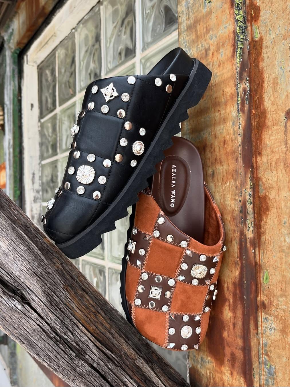 Rivet Studded Chunky Mules