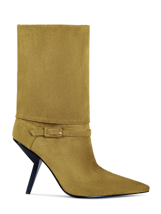 OLIVE FAUX SUEDE STILETTO BOOTIE