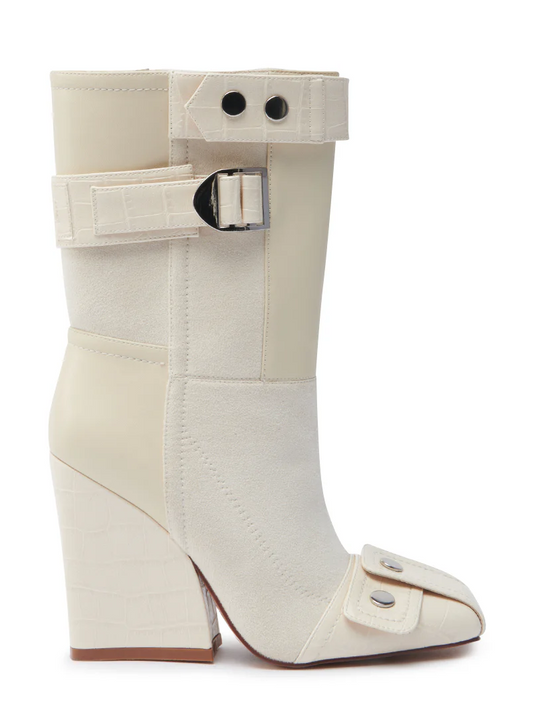 BONE BLOCK HEELED BOOTIE