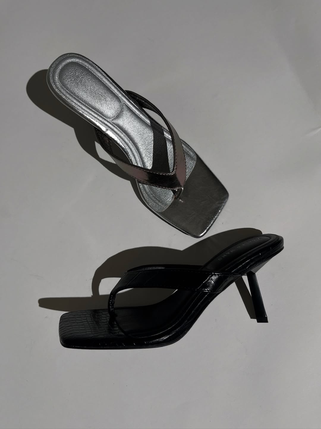 Square Toe Thong Stiletto Mules