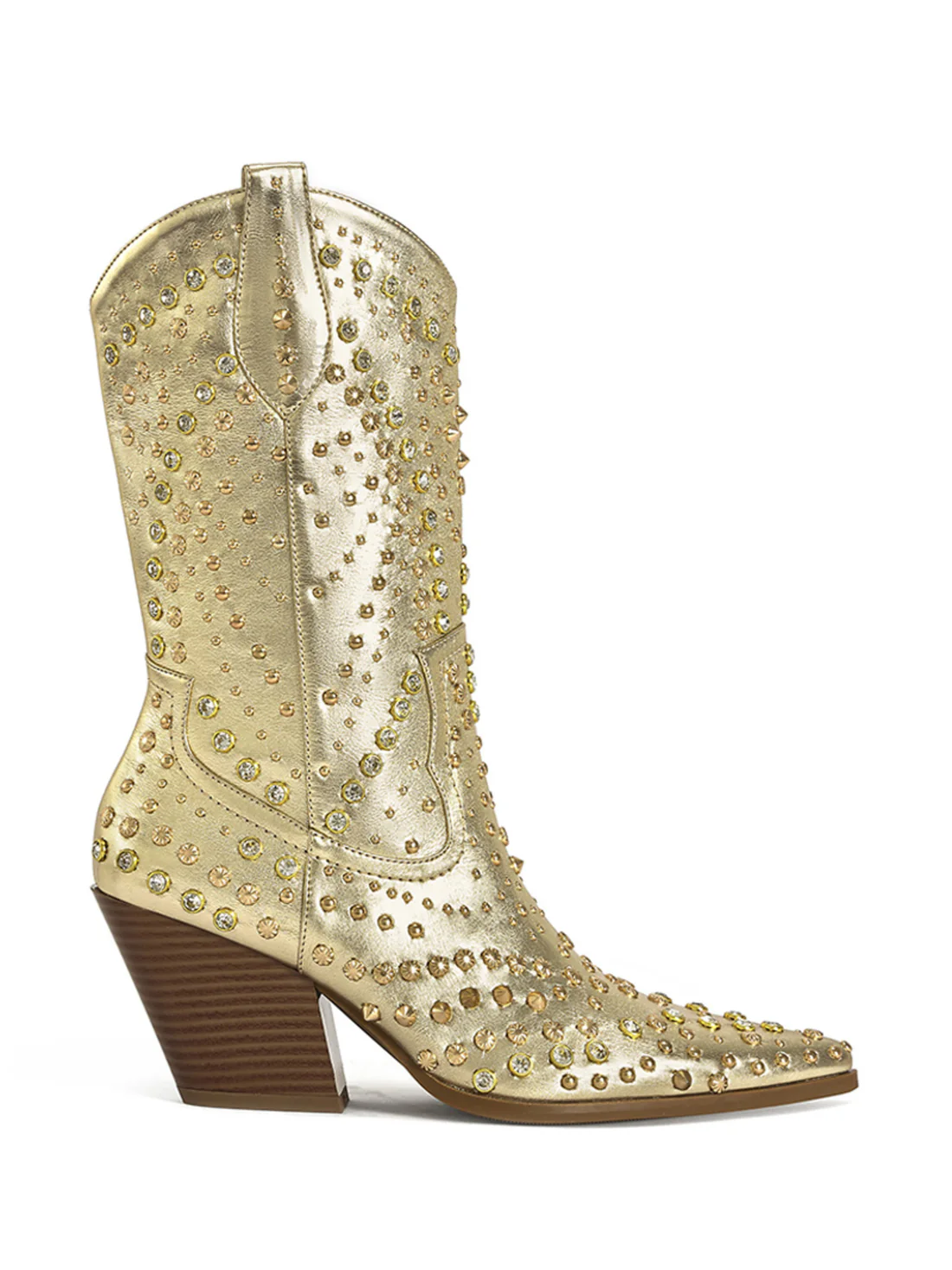Rhinestone Metallic Cowboy Boots