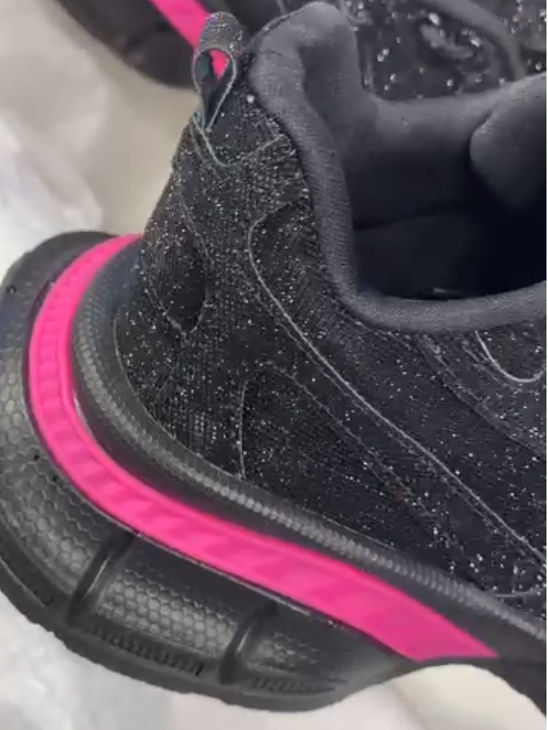 Black Pink Glitter Sneakers