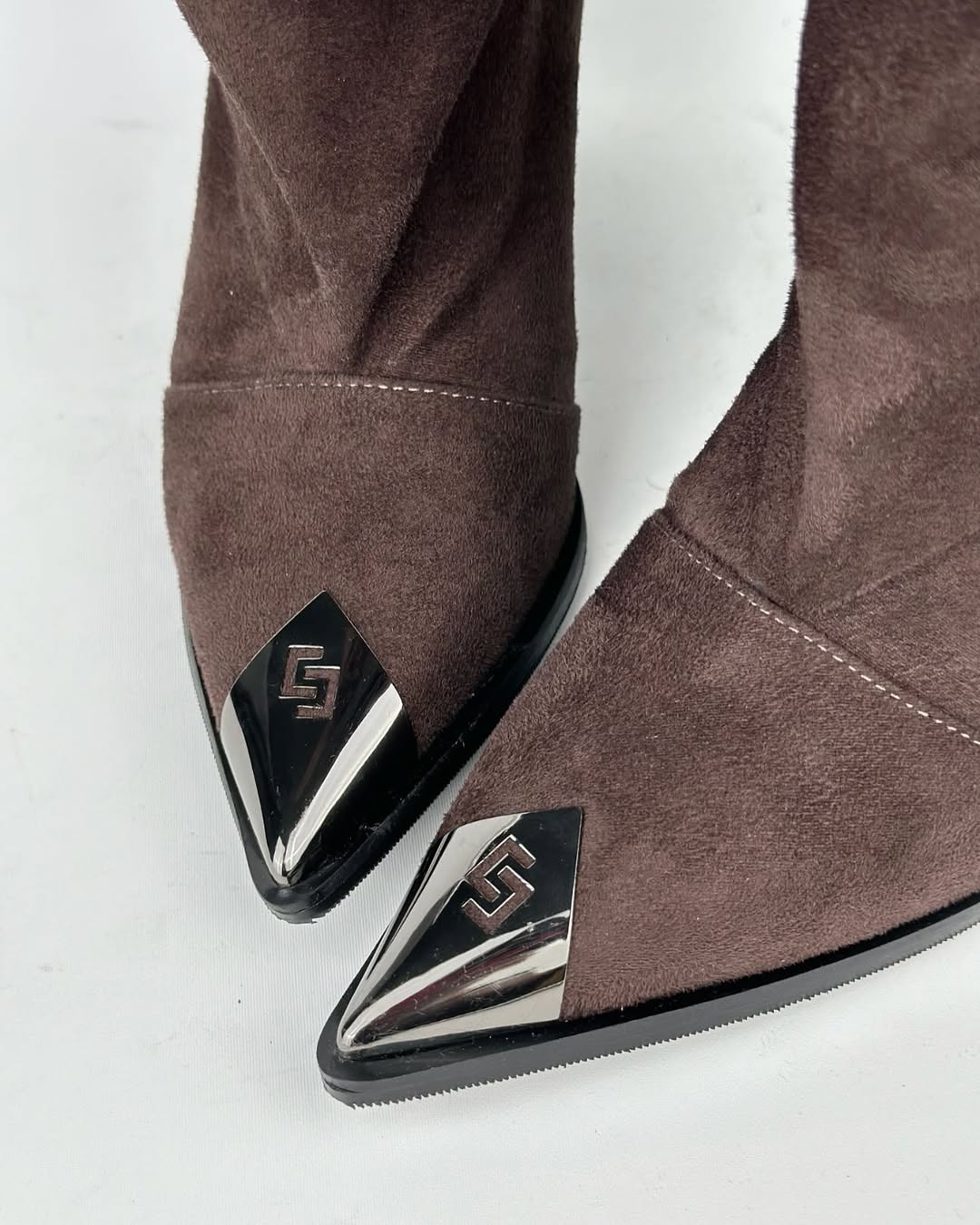 Brown Suede Slouchy Knee High Boots