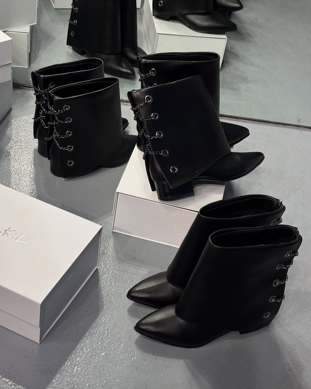 Black Leather Ankle Boots