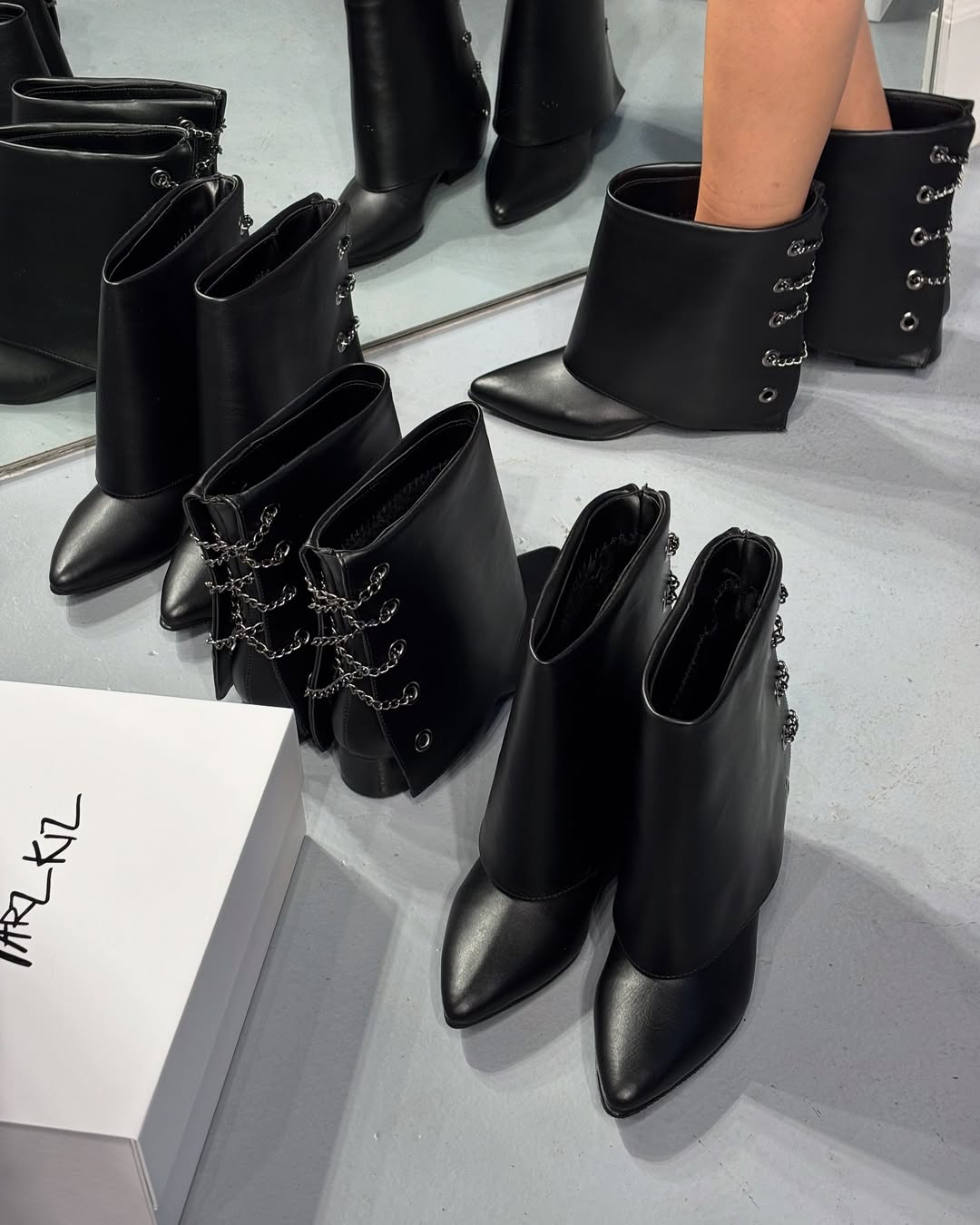 Black Leather Ankle Boots