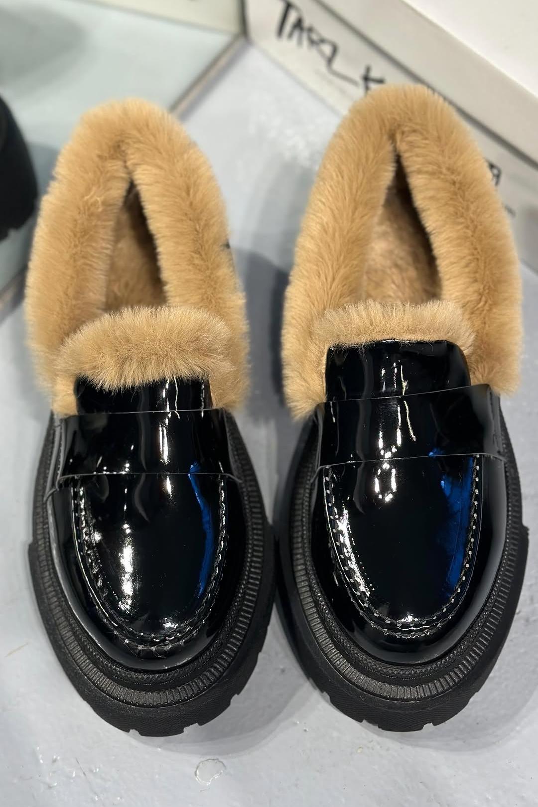 Black Patent Leather Loafers