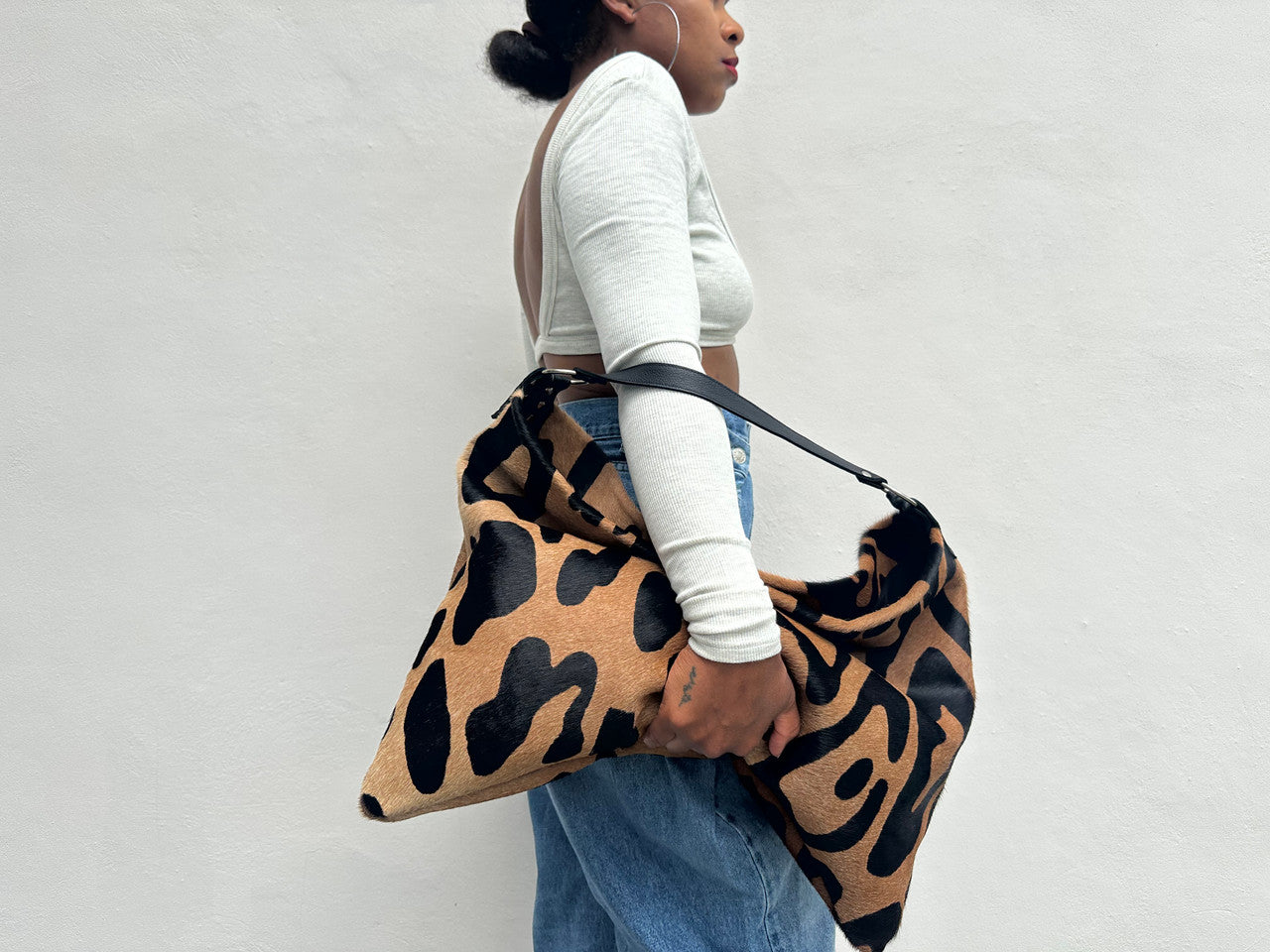 Leopard - Print Hobo Bag