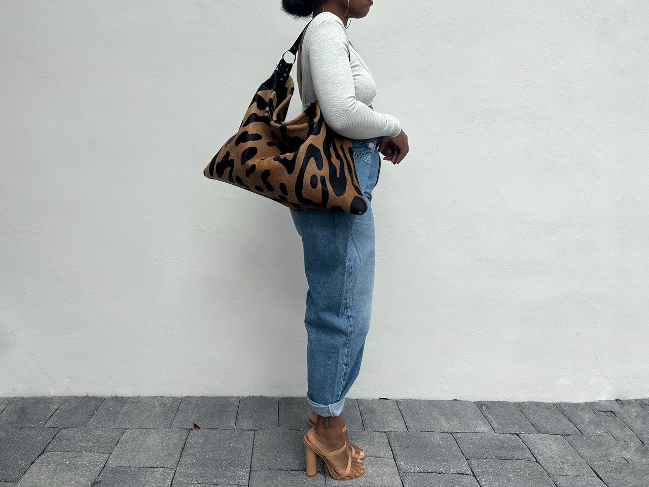 Leopard - Print Hobo Bag