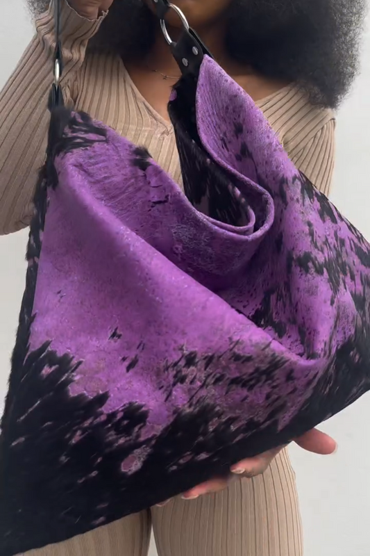 Purple Tie-Dye Slouchy Hobo Bag