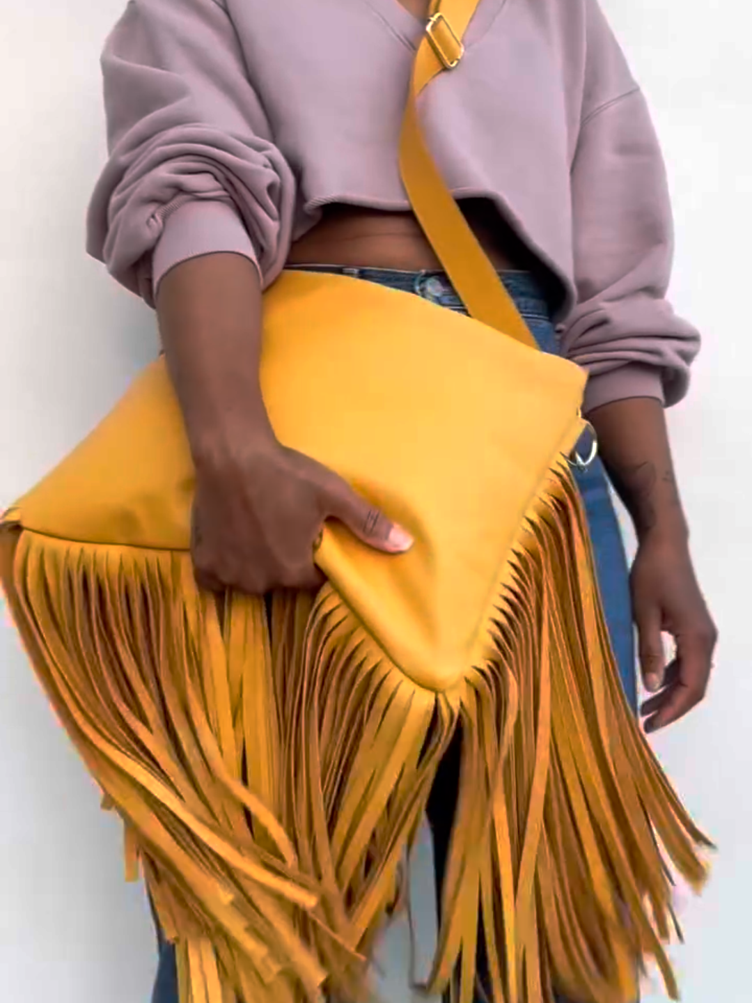 Yellow Fringe Bag