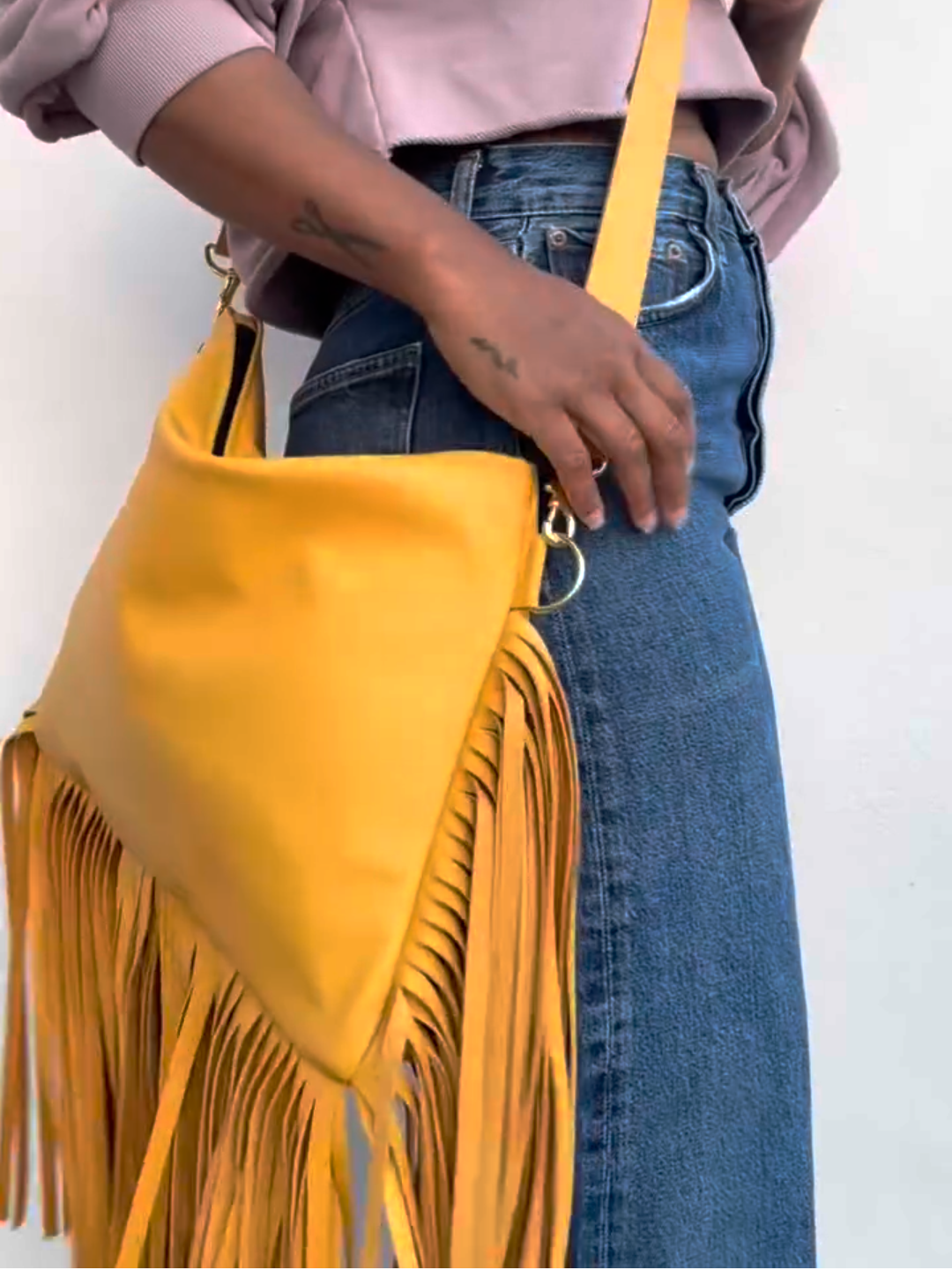 Yellow Fringe Bag