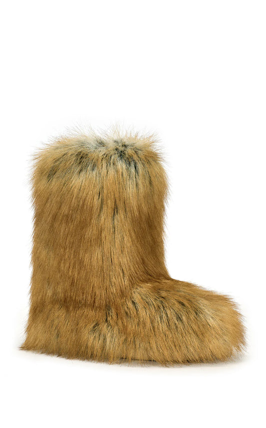 TAN FAUX RED FOX FUR BOOTIE