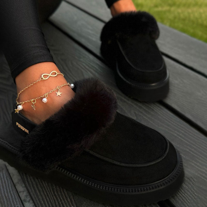 Fleece-lined Snow Boots Warm Fur Shoes