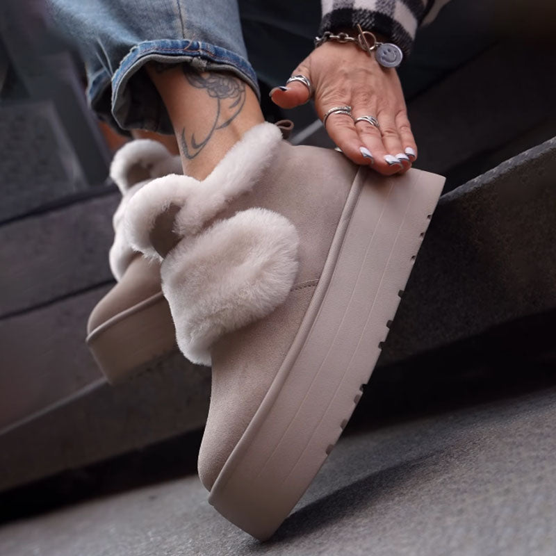 Thick-soled Velcro Fur Snow Boots