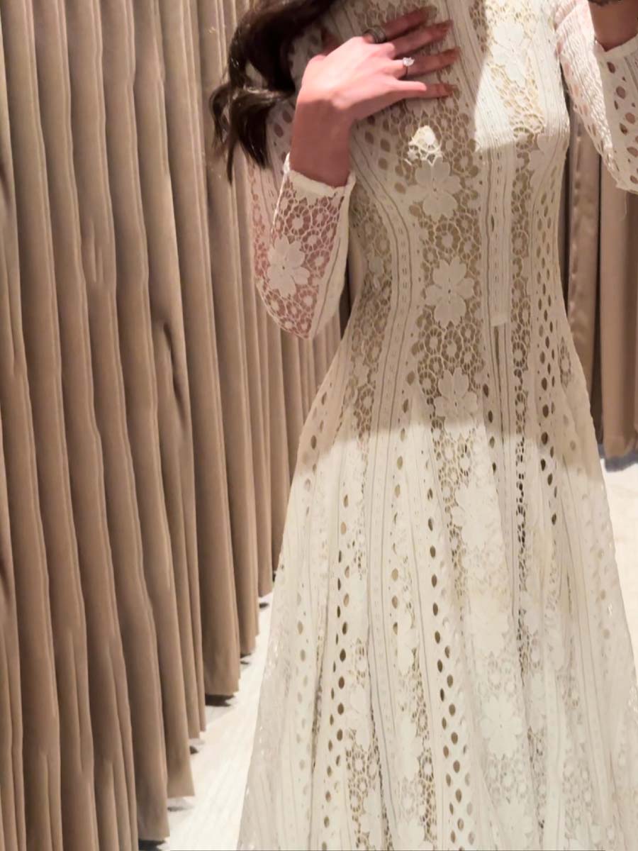 Knitted Hollow-out Elegant Dress