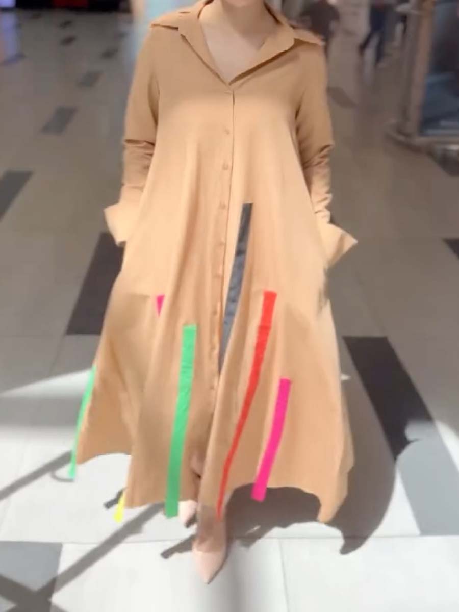 Loose Striped Colorful Shirt Dress