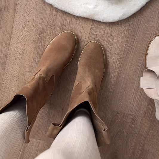 Comfortable Flat Frosted Leather Boots