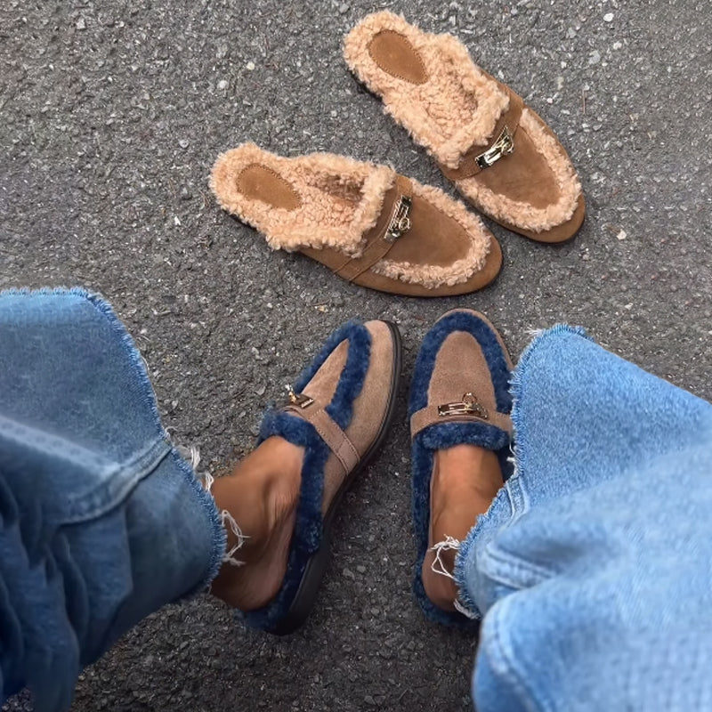 Color Block Furry Slippers（Buy 2 free shopping💥）