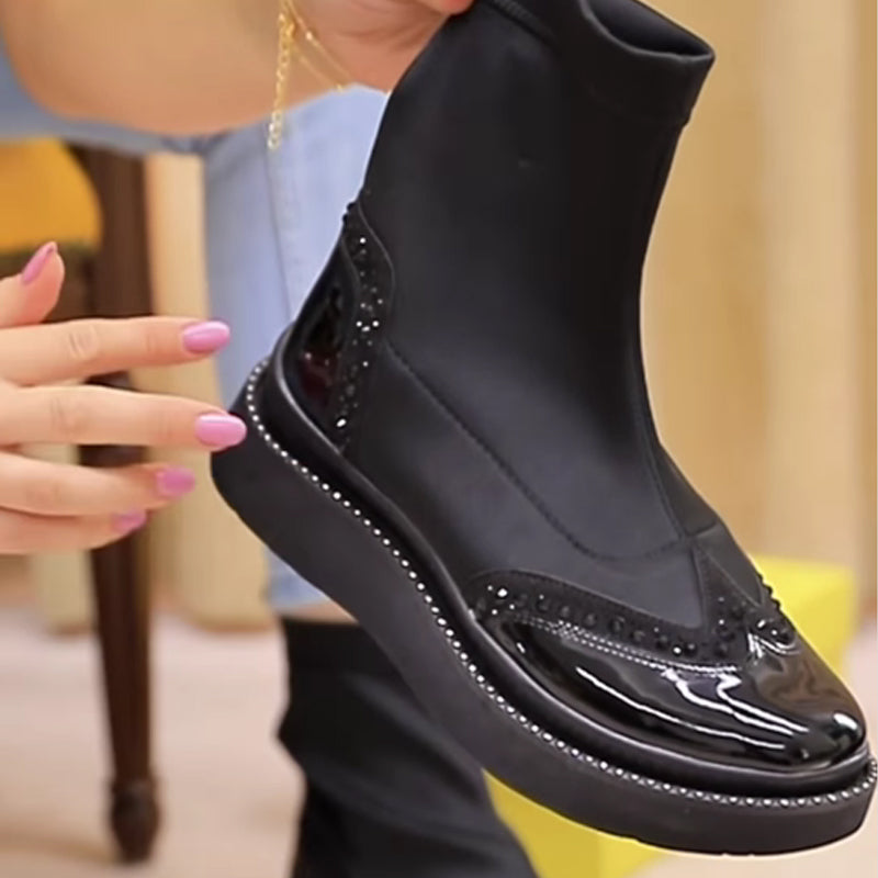 Rhinestone Sparkle Flat Stretch Boots