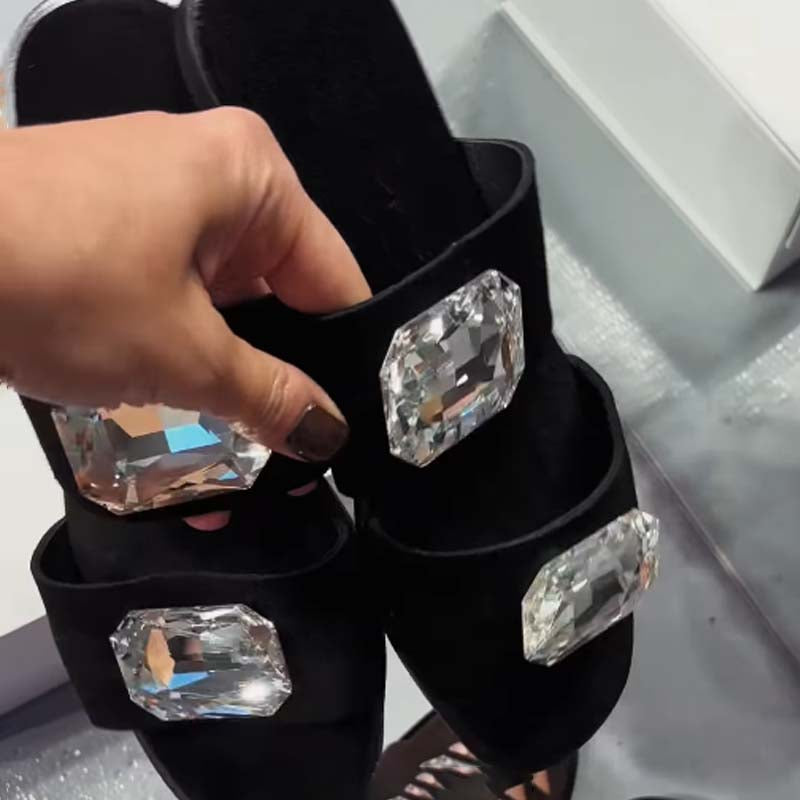 Rhinestone Sparkle Flat Slippers