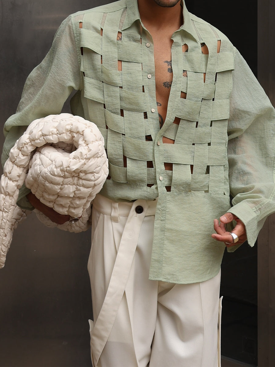 Woven Cut-out Shirt