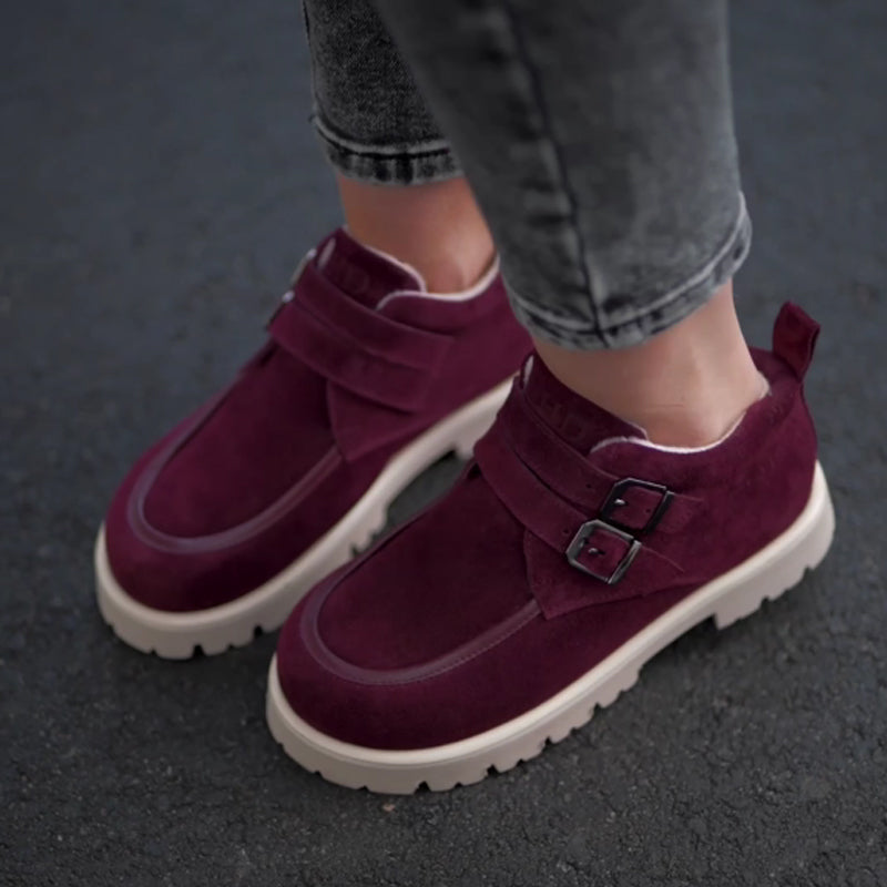 Vintage Slip-On Loafers Platform-Sole Strap Shoes