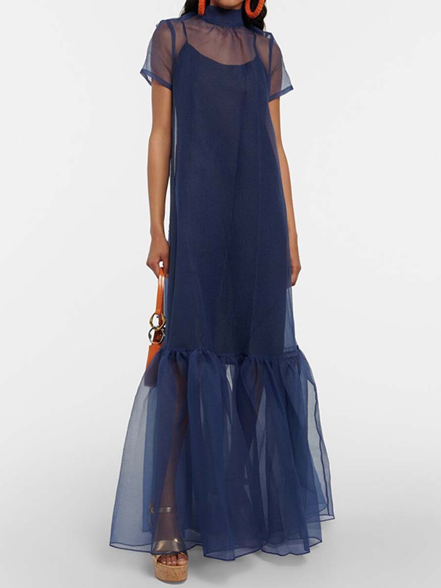 Mesh Backless Two-piece Dress