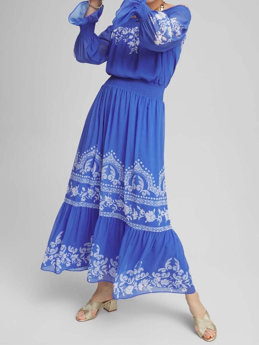 Off Shoulder Tiered Maxi Dress