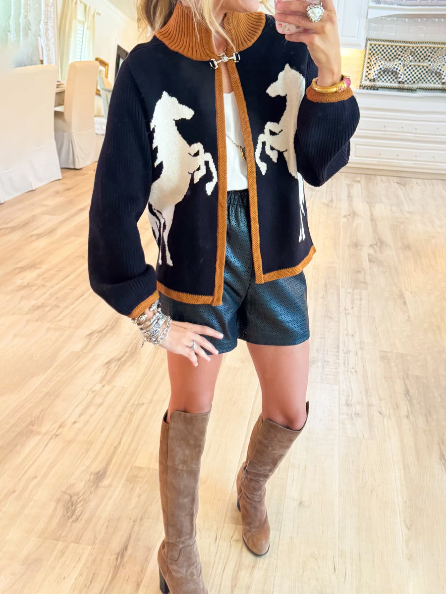Color Block Knitted Cardigan