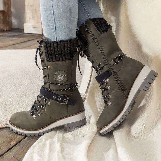 Cuff Lace - Up Buckle Combat Boots（Limited stock, only $49.99💥）