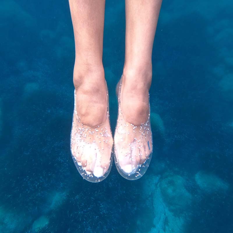 Silver Stars Transparent Shoes